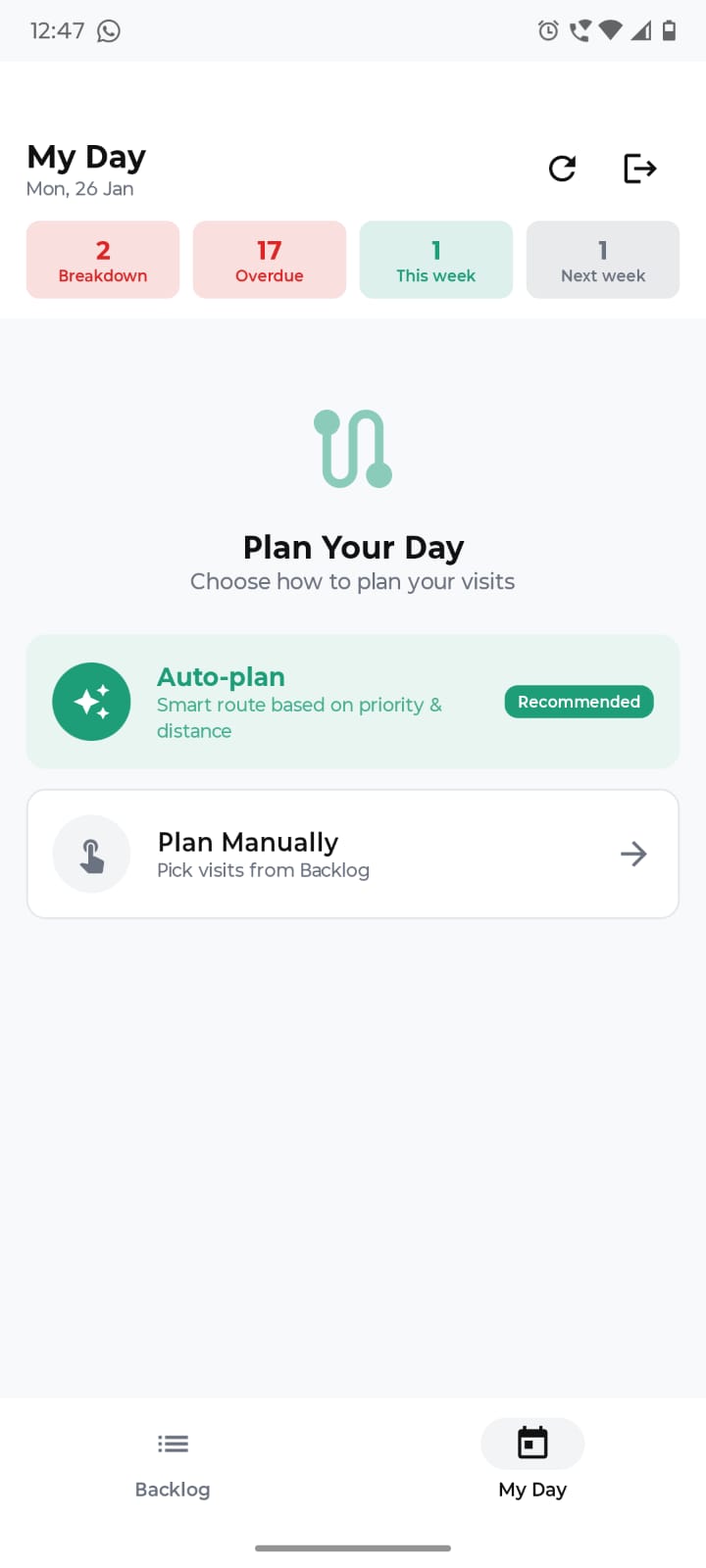 My Day - Plan your visits